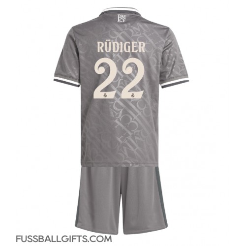 Real Madrid Antonio Rudiger #22 Fußballbekleidung 3rd trikot Kinder 2024-25 Kurzarm (+ kurze hosen)